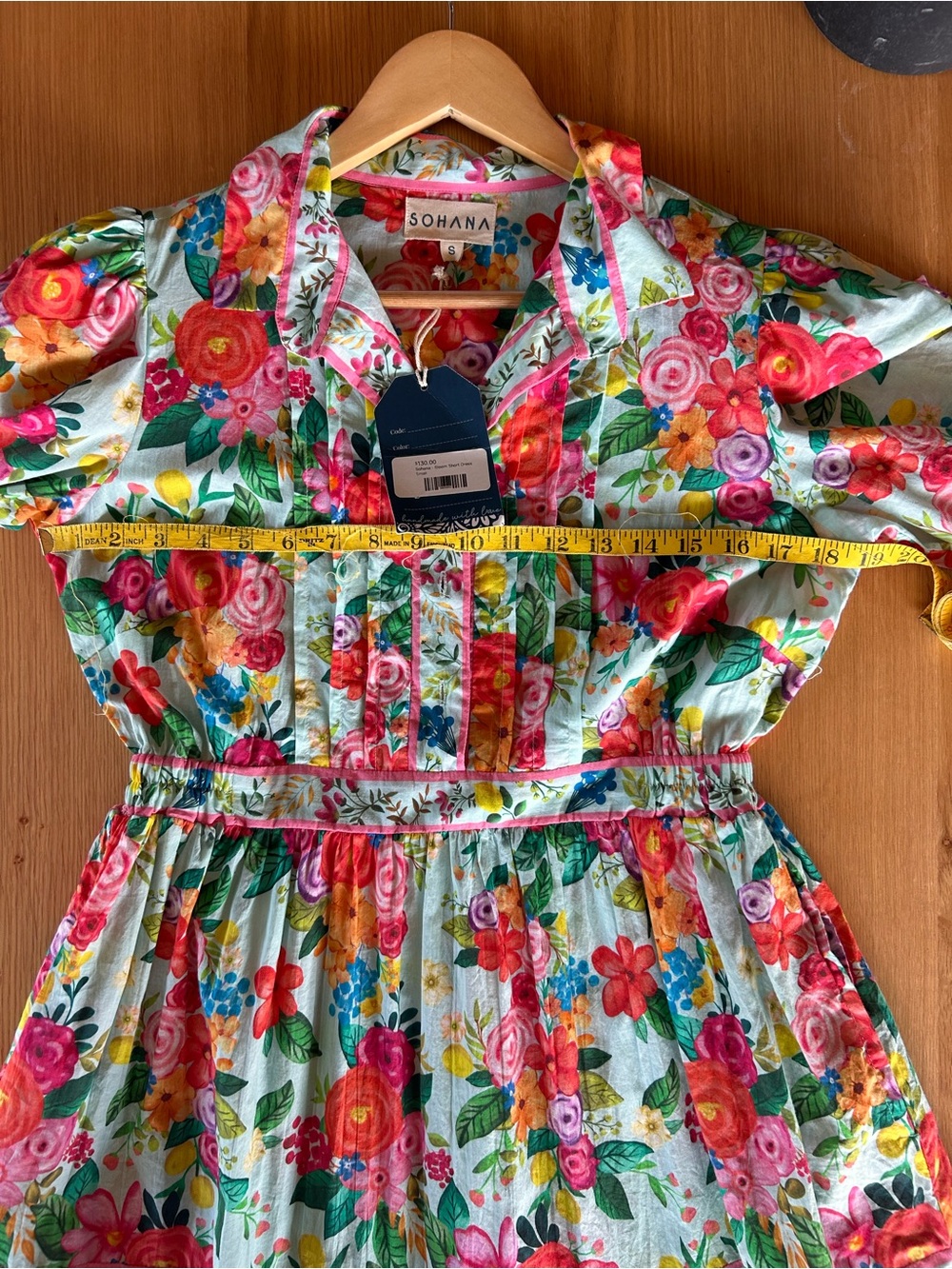Sohana Floral Midi Dress in Aqua Multicolor Brand New With Tags! Cottage Core - Picture 12 of 15